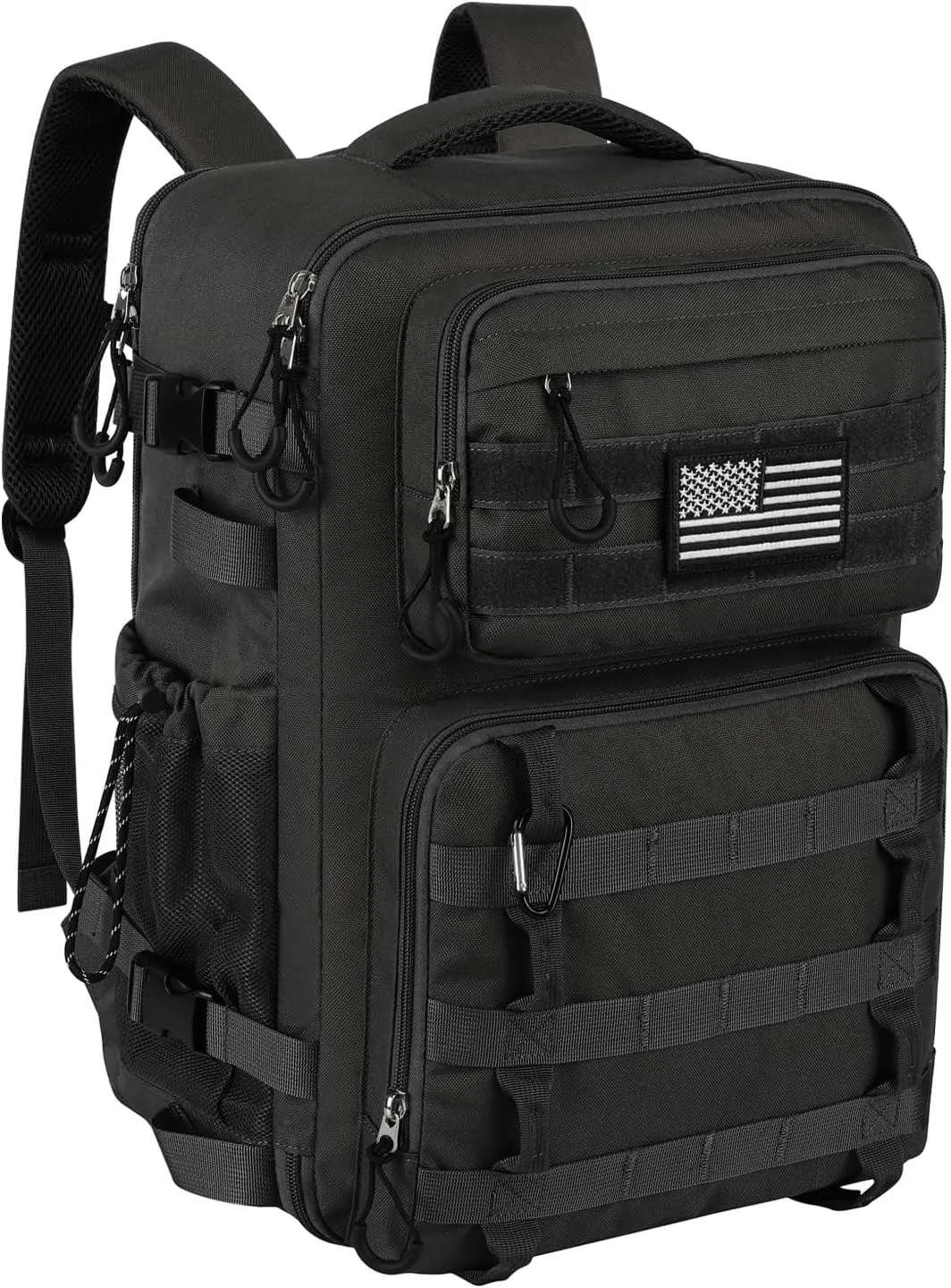 25L Tactical Bag Backpack for Men, Heavy Duty Military Backpack Molle Army Large Rucasack, Laptop Backpack Travel (Black)