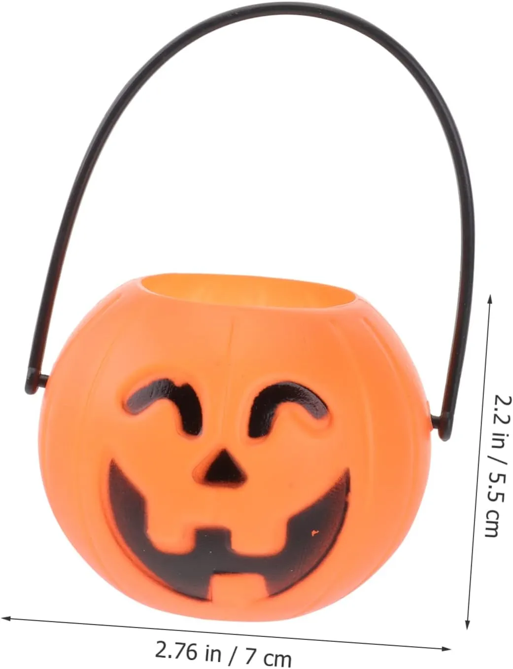 48Pcs Pumpkin Candy Bucket Plastic Pumpkins for Trick or Treating Portable Pumpkin Bucket Mini Tote Bags Mini Lantern Halloween Pumpkin Bucket for Thanksgiving Halloween Party
