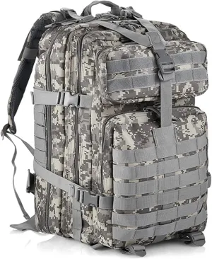 aiGear Tactical Backpack for Men, 45L Military Backpack, 3-Day Bug Out Bag for Camping Hiking Hunting with Molle System Army Daypack (45L ACU)