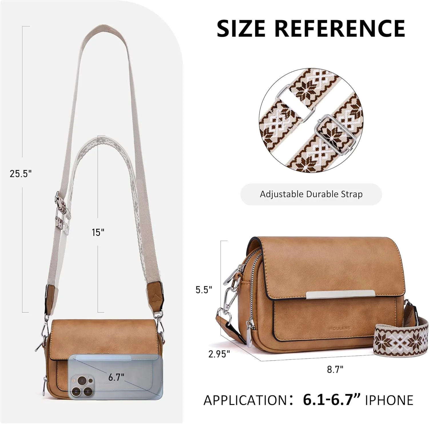 Crossbody Bags for Women Small Crossbody Wallet Purses with Card Slots Leather Shoulder Handbags Travel/Daily Use
