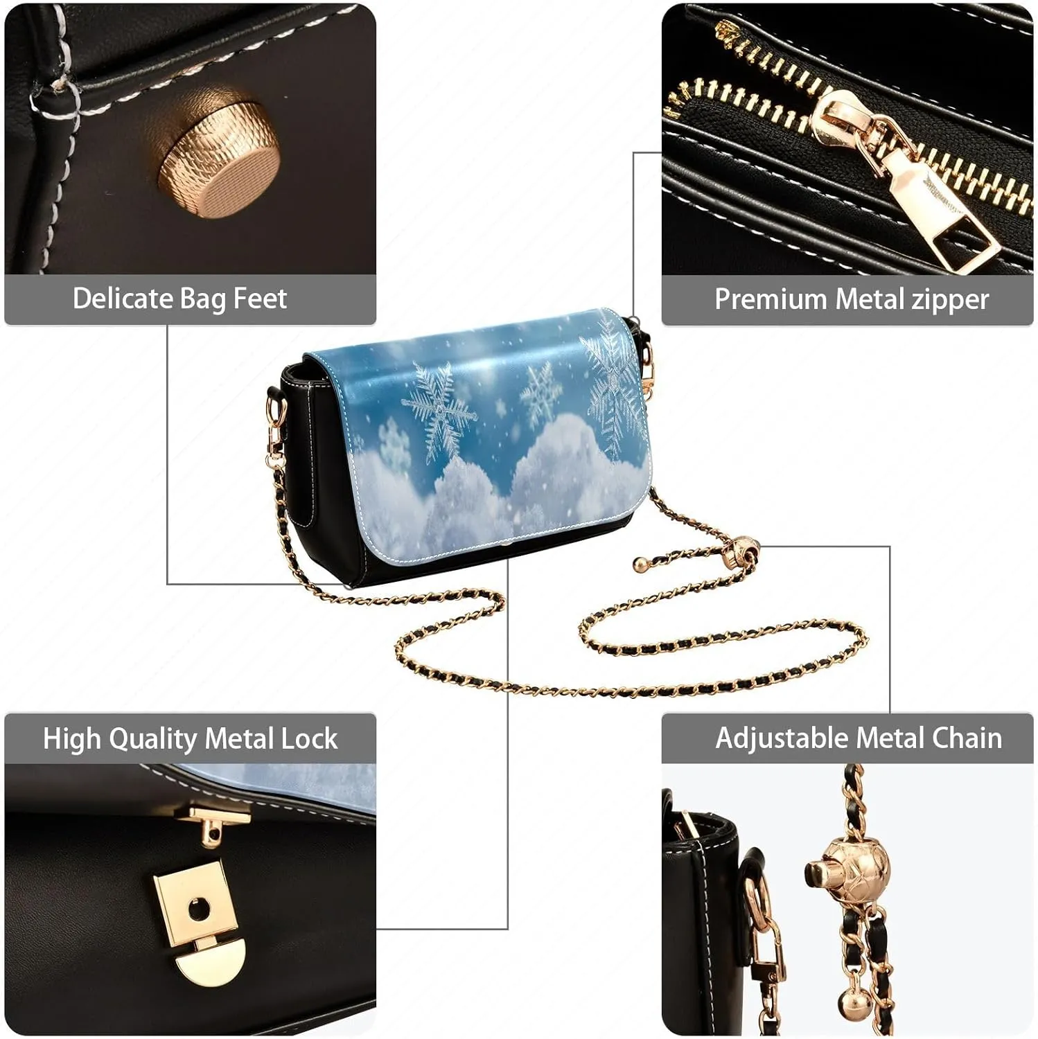 Crossbody Bags for Women Trendy Women's Black Shoulder Bag Small PU Leather Flap Cross Body Bag Handbags