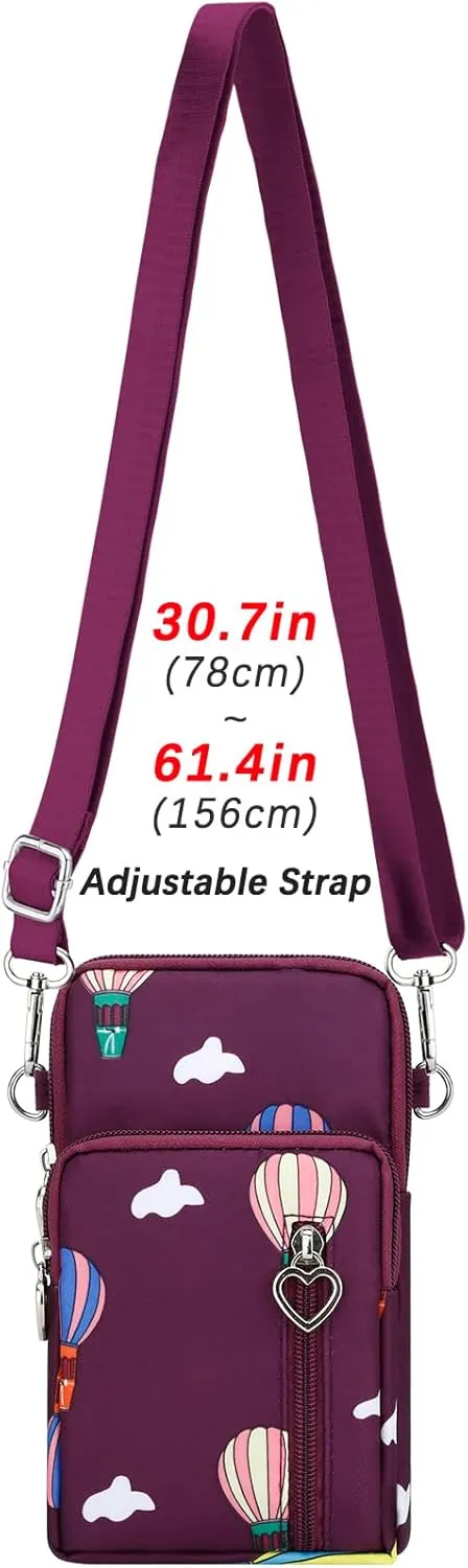 DOB SECHS Small Crossbody Wallet Phone Bag Shoulder Strap Wallet Pouch for Women Mini Crossbody Cell Phone Purse