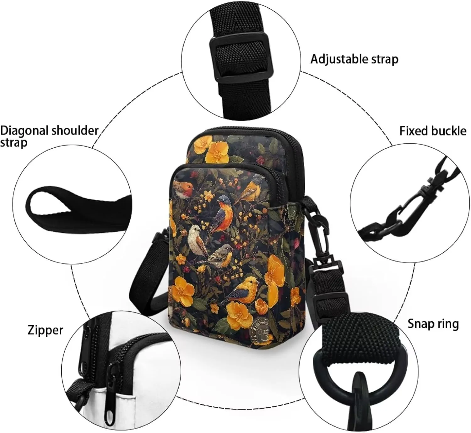 Girls Crossbody Bags Small Shoulder Bag with Zipper, Travel Satchel Bag Handbags