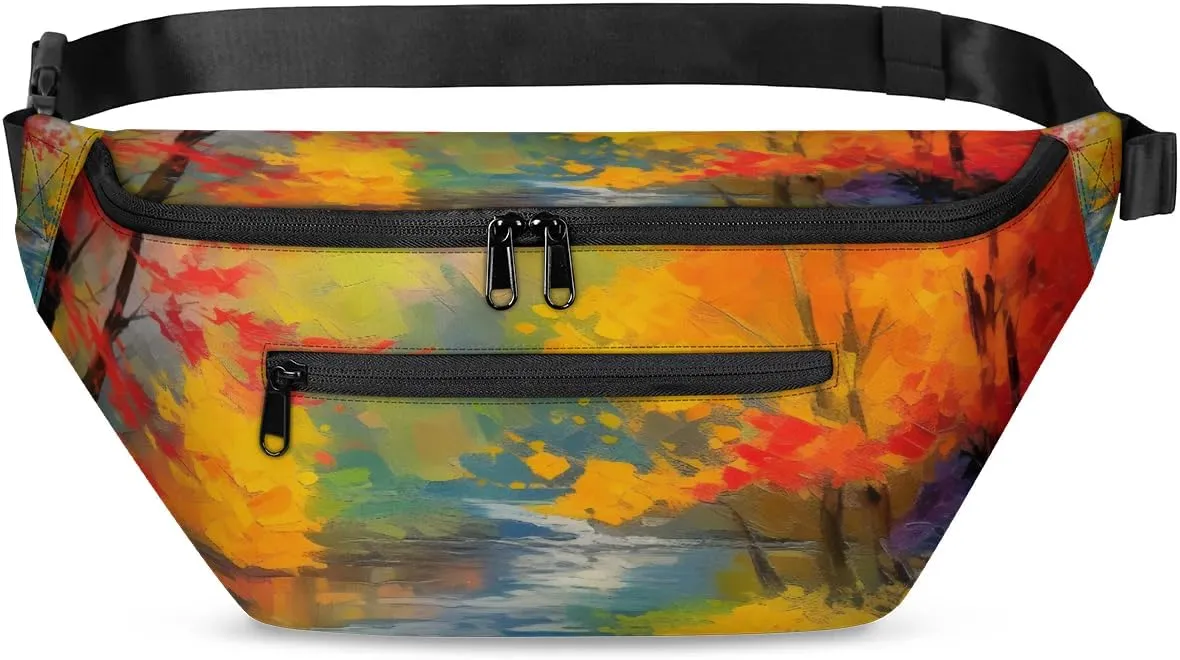 Lake Scenery Sling Bag Crossbody Backpack Chest Daypack for Women Sport Travel Hiking Casual Bag Multipurpose Waist Pack With Zipper Closure Adjustable Strap Shoulder Bag