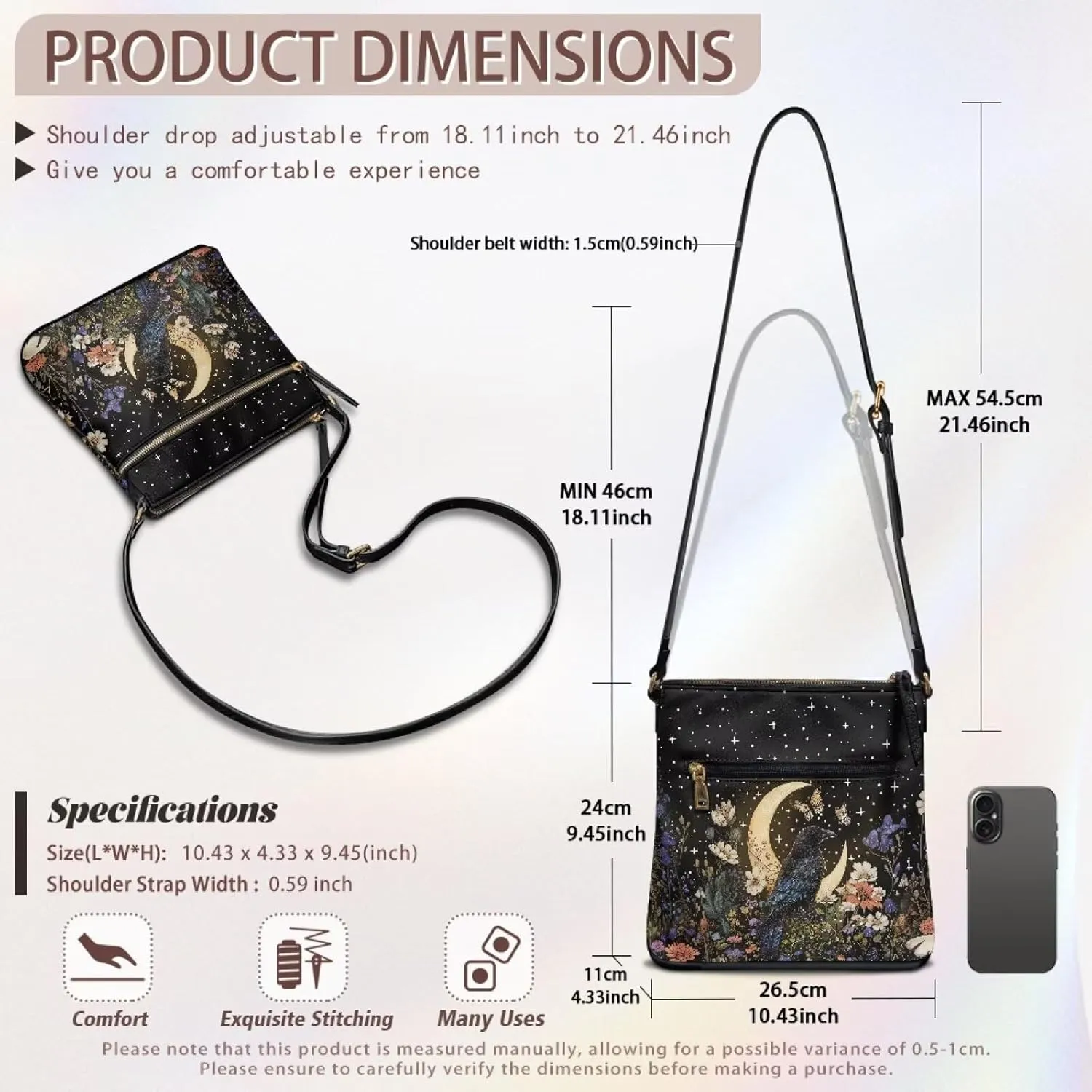 Leather Shoulder Bag for Women Large Crossbody Handbag Sling Hobo Bag with Adjustable Strap for Business Dating