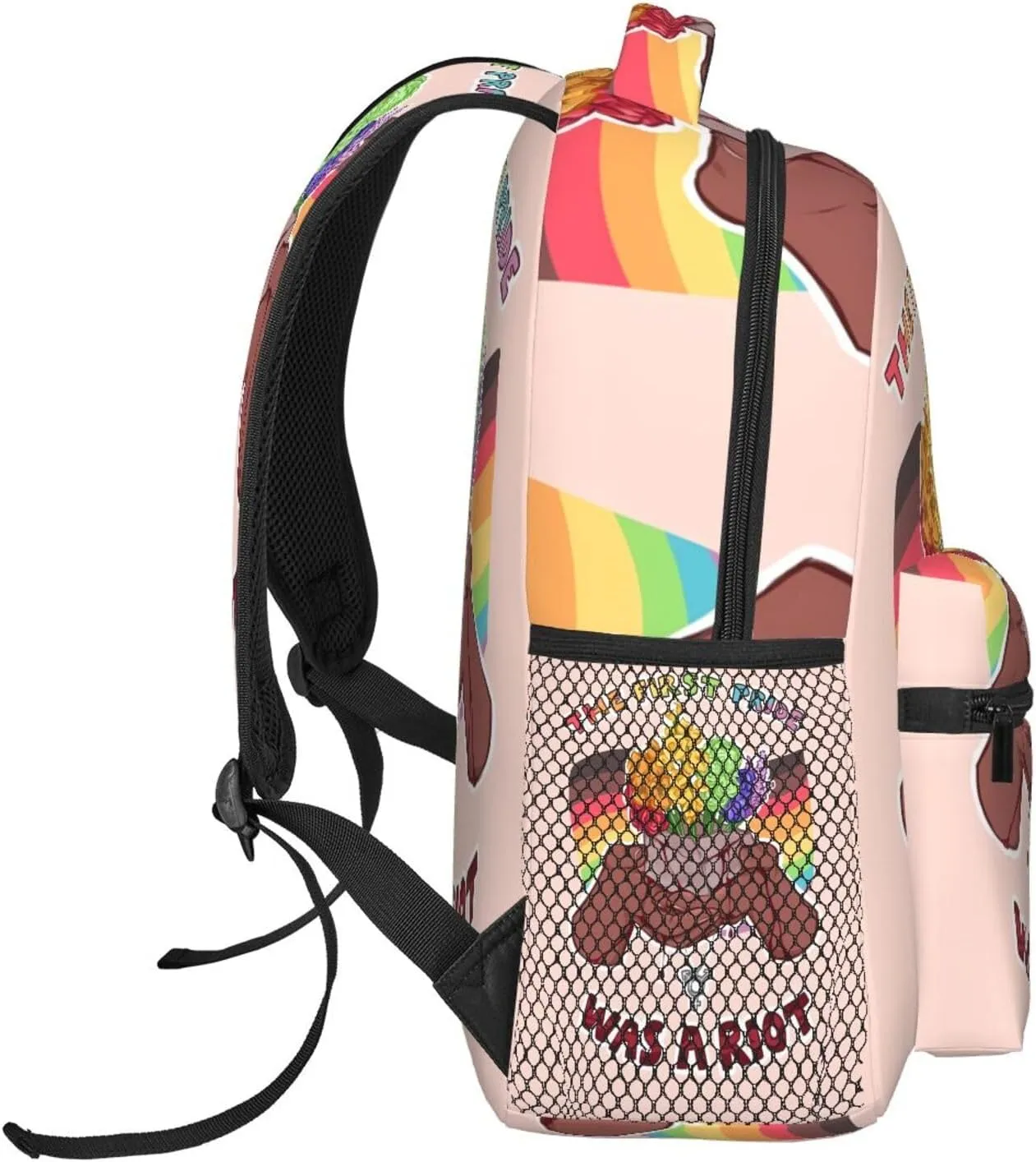 LGBT Rainbow Gay Pride Flag The First Pride Was A Riot Casual Backpack Laptop Backpacks Outdoor Sports Rucksack Lightweight Daypacks Shoulder Bag with Multiple Pockets for Travel Camping