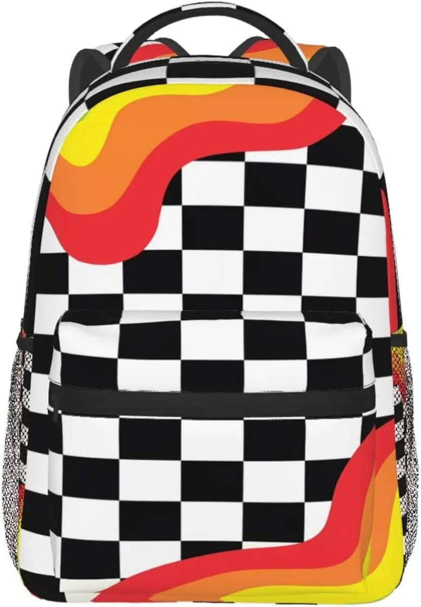 LGBT Rainbow Gay Pride Flag White Black And Plaid Casual Backpack Laptop Backpacks Outdoor Sports Rucksack Lightweight Daypacks Shoulder Bag with Multiple Pockets for Travel Camping Hiking