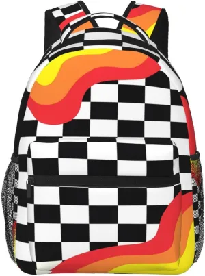 LGBT Rainbow Gay Pride Flag White Black And Plaid Casual Backpack Laptop Backpacks Outdoor Sports Rucksack Lightweight Daypacks Shoulder Bag with Multiple Pockets for Travel Camping Hiking