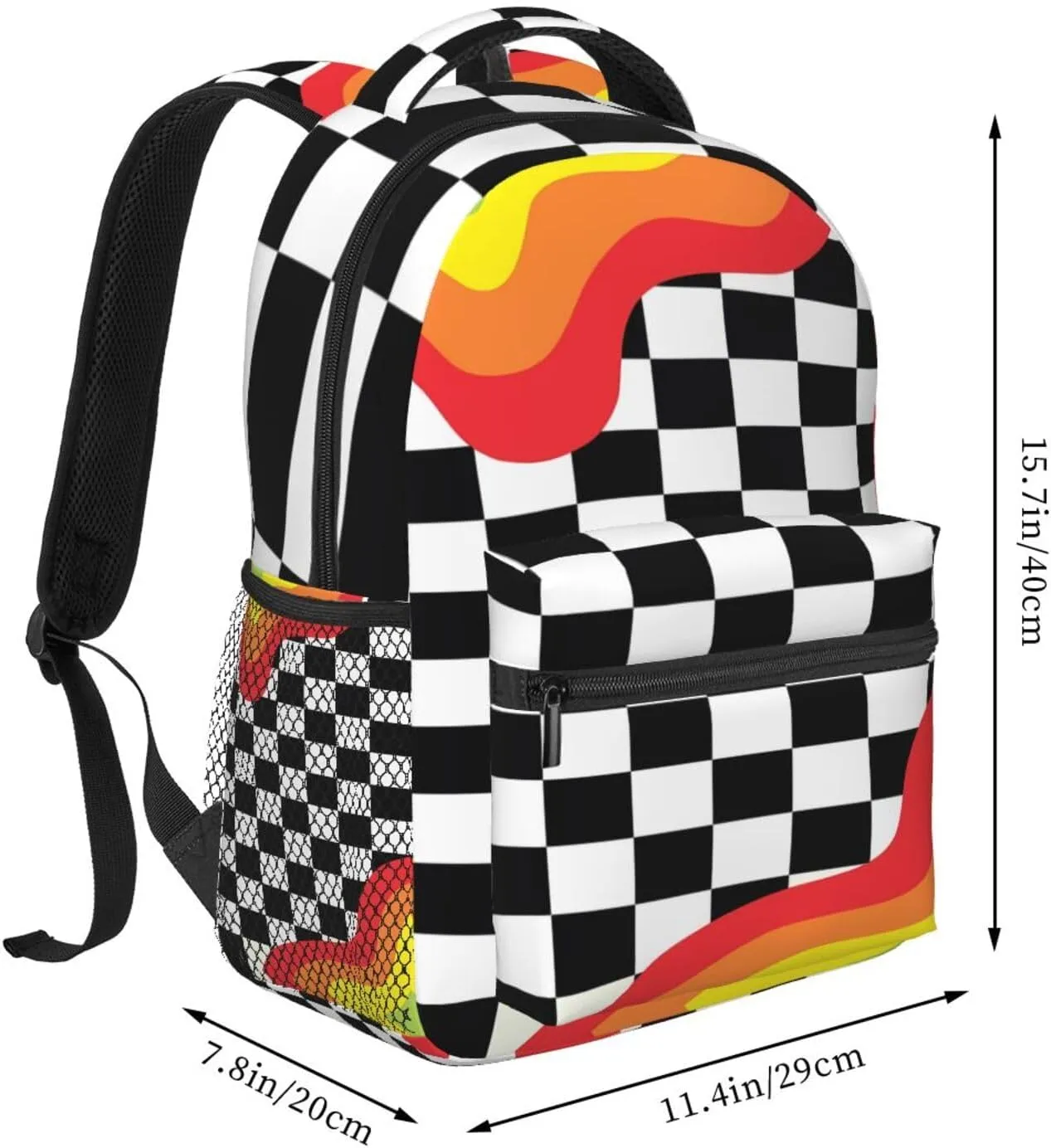 LGBT Rainbow Gay Pride Flag White Black And Plaid Casual Backpack Laptop Backpacks Outdoor Sports Rucksack Lightweight Daypacks Shoulder Bag with Multiple Pockets for Travel Camping Hiking