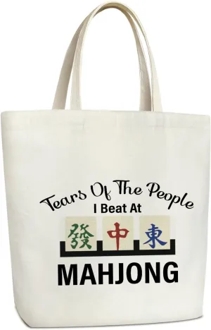 Mahjong Tote Bag For Women Large Shoulder Tote Bag Reusable Grocery Bags for Vacation, Shoppin