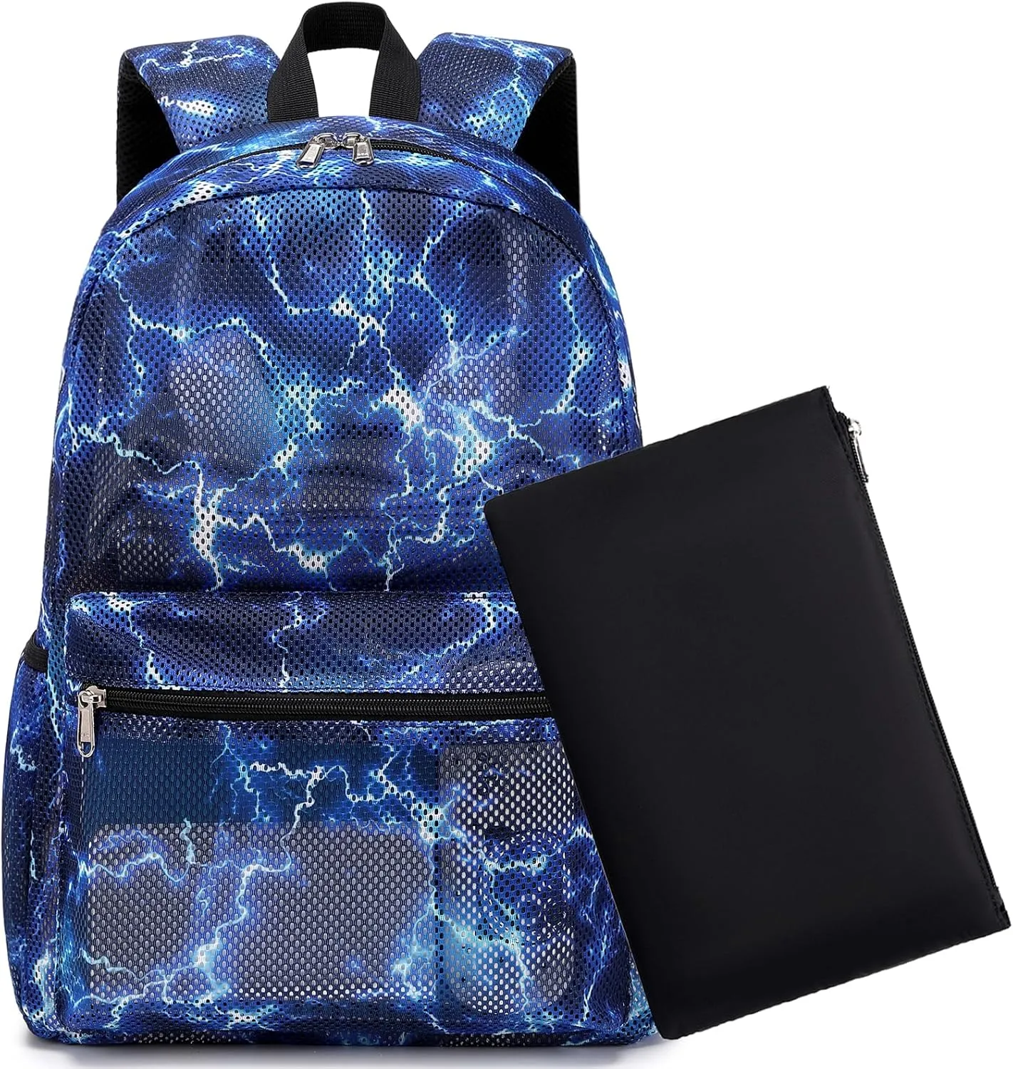 Mesh Backpack for Kids Boys Girls Semi-Transparent Mesh School Backpack Bookbag Set Lightweight Casual for Gym Beach Travel