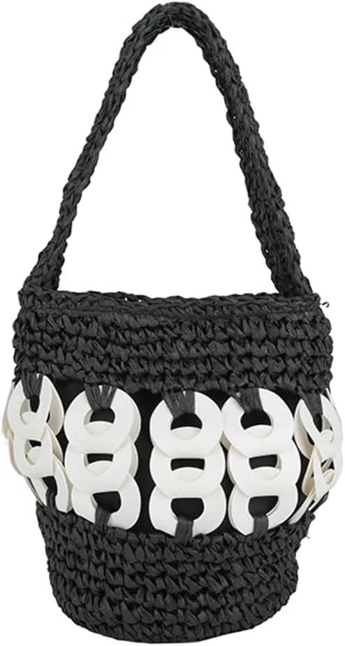 Straw Bucket Hobo Bag for Women Tote Bag Summer Vacation Beach Handbags Boho Bohemian Style Shoulder Purse 2025