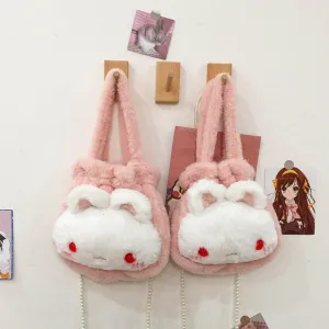 Strawberry Marshmallow Bunny Fluffy   Princescsore Bag Kawaii Academia Y2K Cottagecore Coquette Fairycore Dollette Princesscore