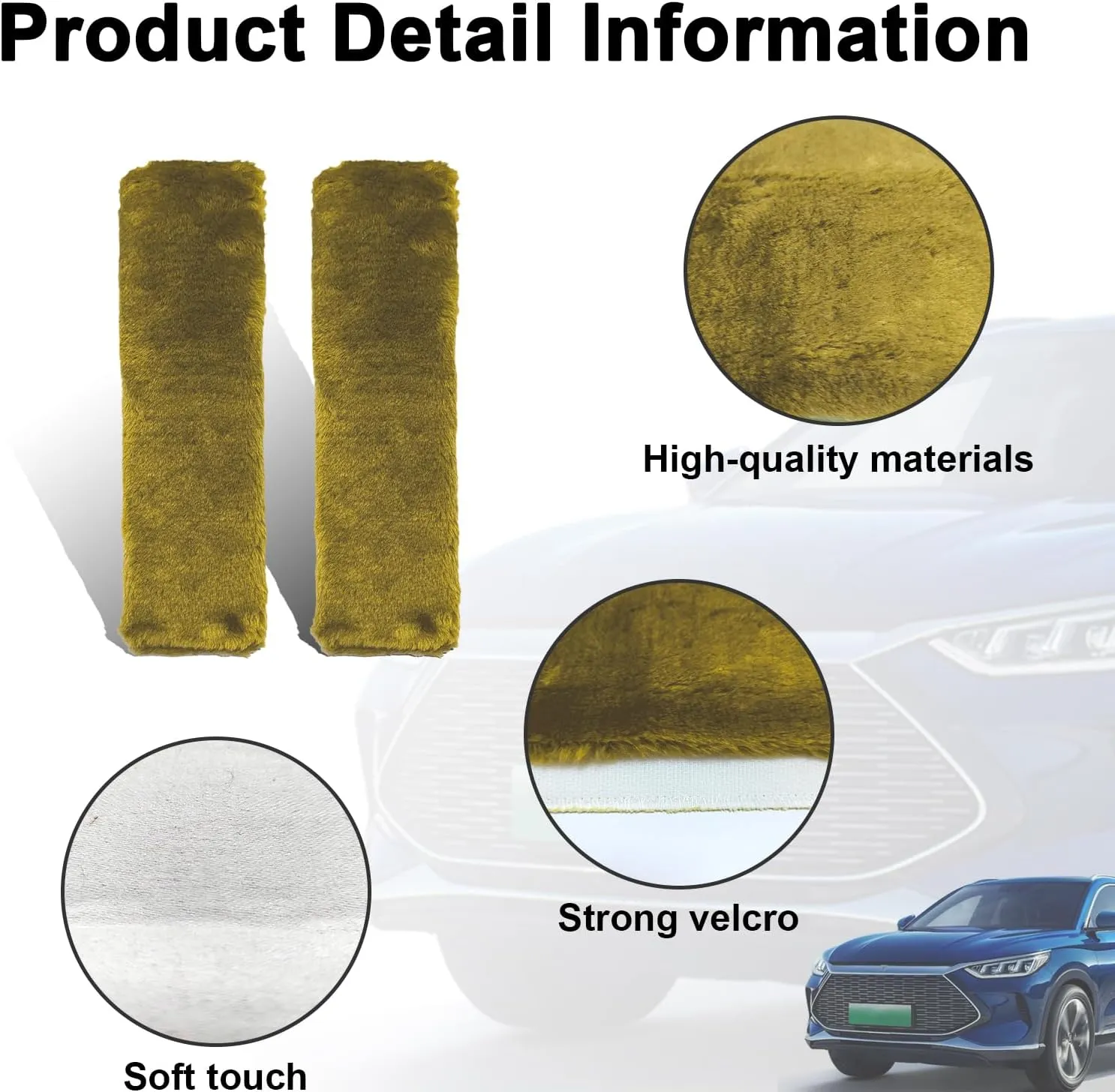 Ziciner 2 Packs Car Seatbelt Covers Shoulder Pad, Universal Soft Faux Sheepskin Shoulder Cover for Comfortable Driving, Fluffy Seat Belt Protector Help to Protect Your Neck and Shoulder (Light Green)